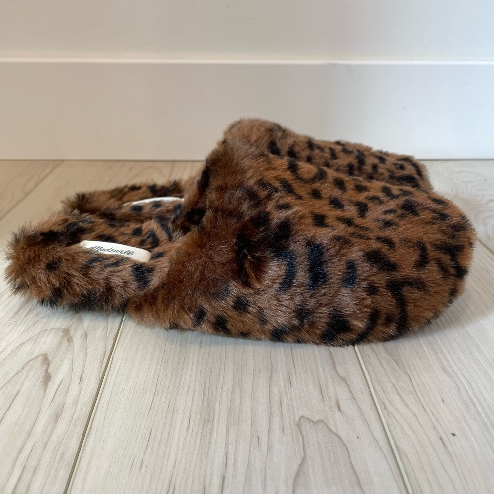 Madewell Fur Animal Print Slippers Shoes